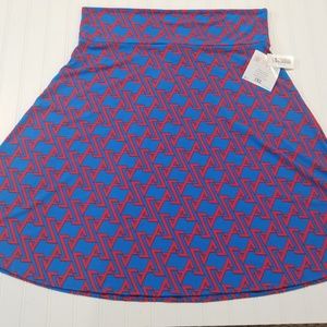 Lularoe 3XL Azure Skirt Red/Blue